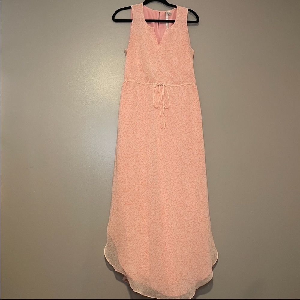 Lauren Conrad Maxi Dress Pink Barbiecore Floral Summer Spring Size 6 Small